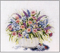 click here to view larger image of Flower Basket - Watercolors (chart)
