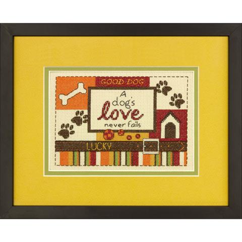 click here to view larger image of Dogs Love,A (counted cross stitch kit)