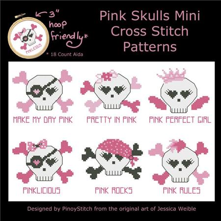 click here to view larger image of Pink Skulls Minis (chart)