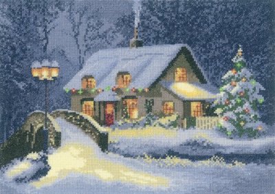 click here to view larger image of Christmas Cottage (counted cross stitch kit)