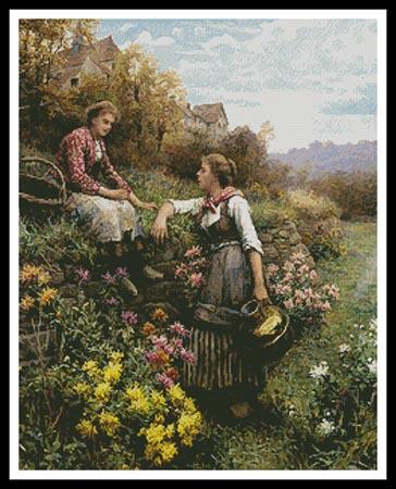 click here to view larger image of Gossips, The (Daniel Ridgway Knight) (chart)