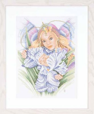 click here to view larger image of Mother and Baby (linen) (counted cross stitch kit)