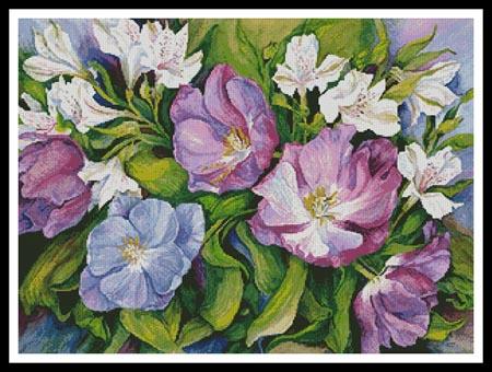 Purple Tulips & White Alstroneria  (Joanne Porter)