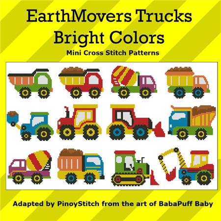 Earthmovers Trucks Bright Colors