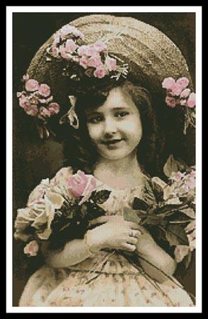 Victorian Girl and Roses