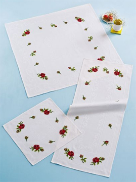 click here to view larger image of Roses Tablecloth (square) (counted cross stitch kit)
