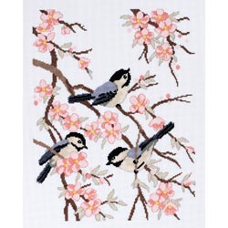 Chickadees and Apple Blossoms