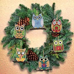 Owl Ornaments - Set of 6