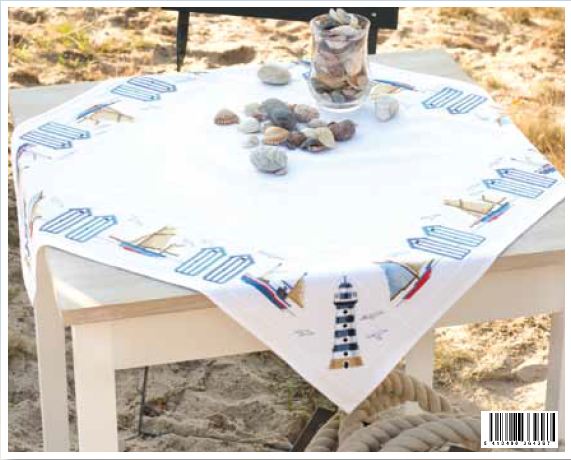 click here to view larger image of Coastline Tablecloth (counted cross stitch kit)