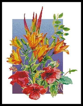 Hibiscus and Daylilies  (Henri Hunsinger)