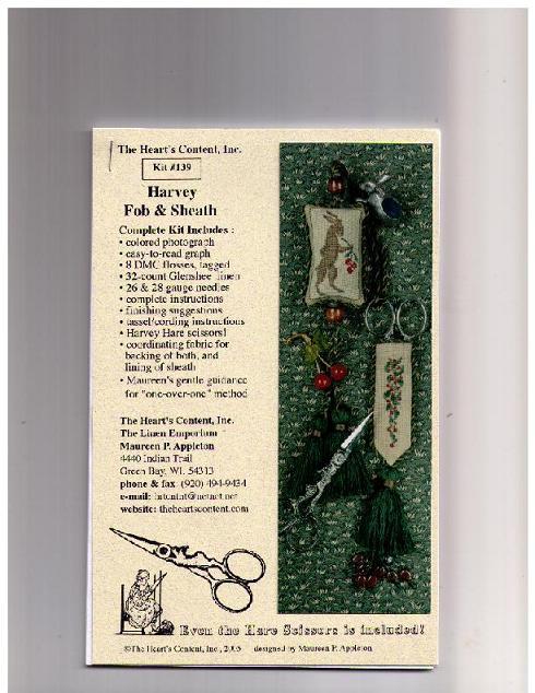 click here to view larger image of Harvey Scissors Fob (counted cross stitch kit)