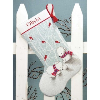 click here to view larger image of Snow Bears Stocking (counted cross stitch kit)