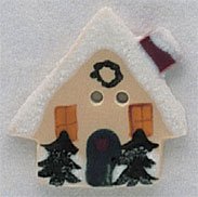 House With Snow - Button