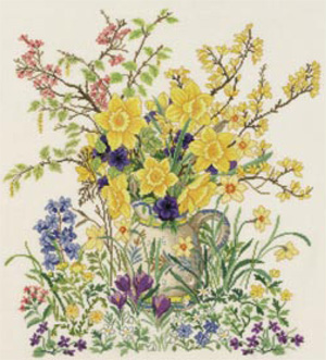 click here to view larger image of Easter Flowers (28ct) (counted cross stitch kit)