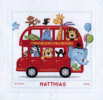 click here to view larger image of Safari Bus (counted cross stitch kit)