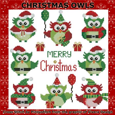 click here to view larger image of Christmas Owls (chart)