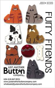click here to view larger image of Furry Friends - Button Card (buttons)