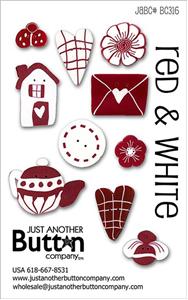 Red & White  - Button Card