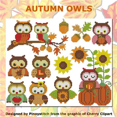 click here to view larger image of Autumn Owls (chart)