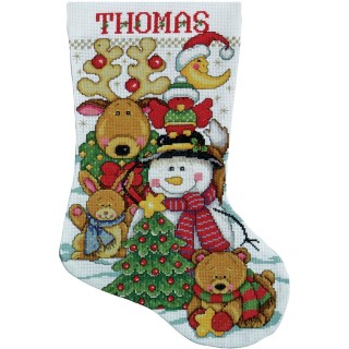 click here to view larger image of Making New Friends Stocking (counted cross stitch kit)