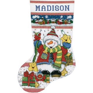 click here to view larger image of Snowman Fun Stocking (counted cross stitch kit)