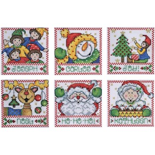 click here to view larger image of Holiday Tags - Set of 6 (counted cross stitch kit)
