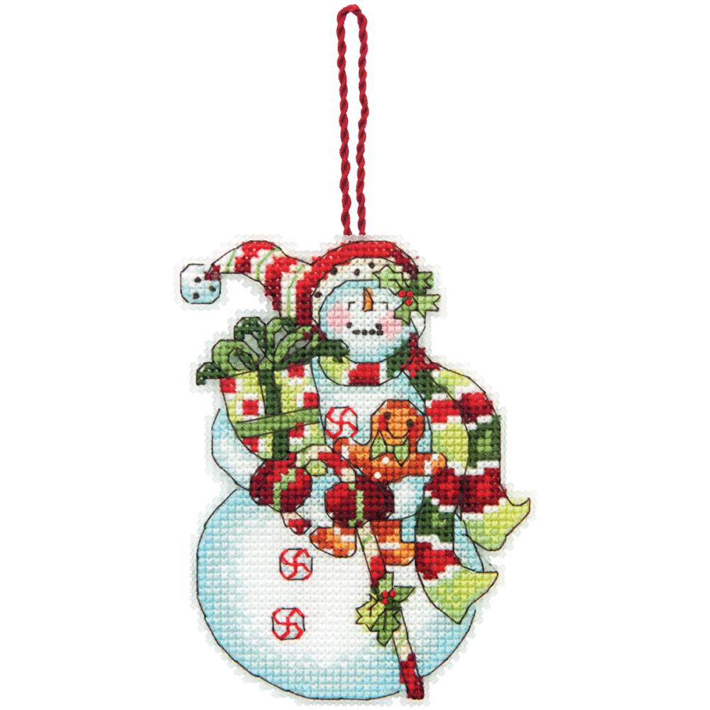 click here to view larger image of Snowman W/Sweets Ornament (counted cross stitch kit)
