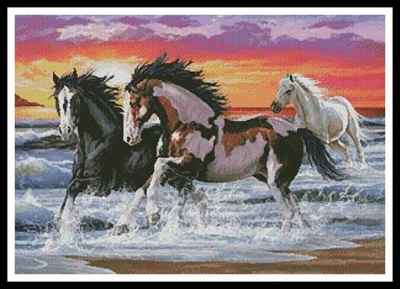 Horses on a Beach  (Lorenzo Tempesta)
