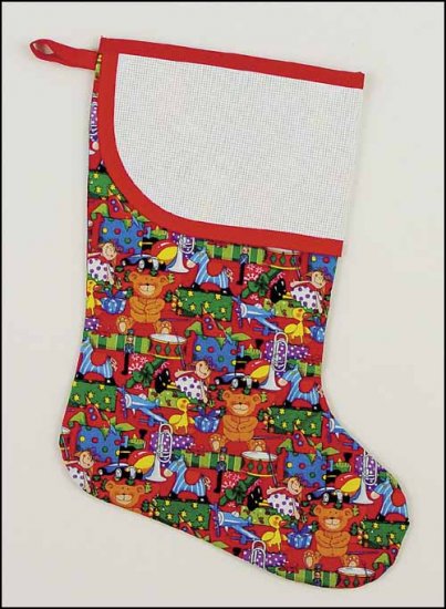 Large Red Christmas Toys Stocking with Trim