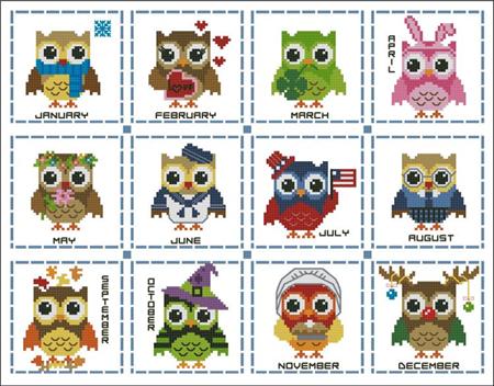 click here to view larger image of Hooties Year Round Minis Collection (chart)