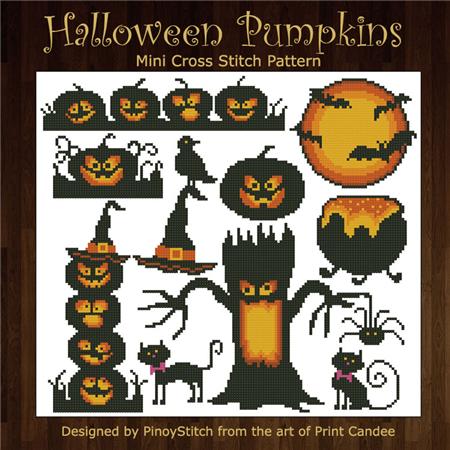 click here to view larger image of Halloween Pumpkins Silhouettes (chart)