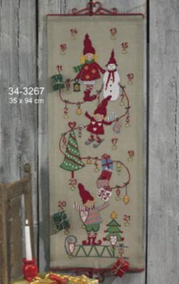 click here to view larger image of Winter Fun Elves (counted cross stitch kit)
