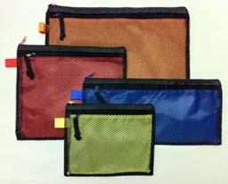 Set of 4 Mesh Front Solid Color Back Project Bags