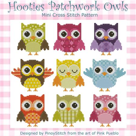click here to view larger image of Hooties Patchwork Owls (chart)