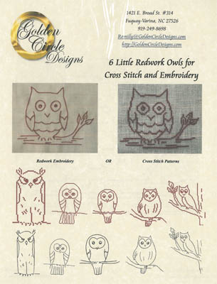 Six Redwork Owls
