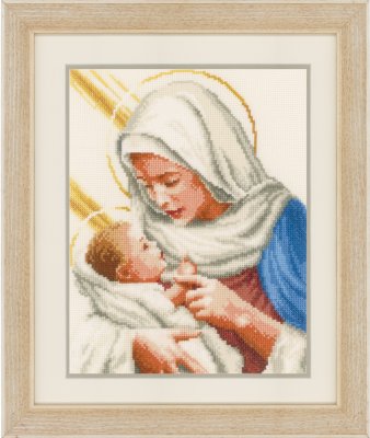 click here to view larger image of Mary and Baby Jesus (counted cross stitch kit)