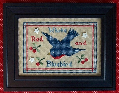Red, White & Bluebird (buttons included)
