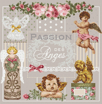 click here to view larger image of Passion Des Anges KIT - Linen (counted cross stitch kit)