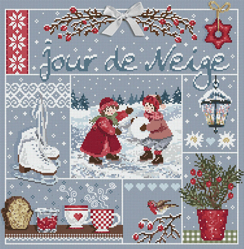 click here to view larger image of Jour de Neige KIT - Linen (counted cross stitch kit)