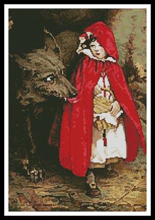 Red Riding Hood and Wolf  (Jessie Willcox Smith)