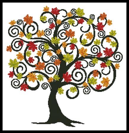 click here to view larger image of Decorative Autumn Tree  (Vanessa) (chart)
