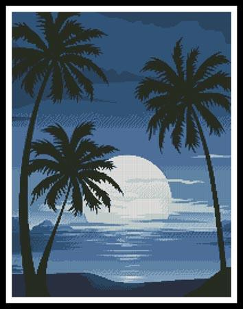 Moonlight with Palm Trees