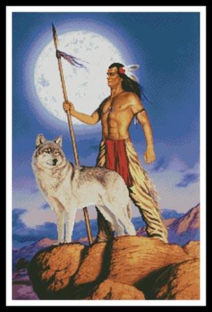 Native American and Wolf  (Steve Read)