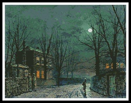 click here to view larger image of Old Hall under Moonlight  (John Atkinson Grimshaw) (chart)
