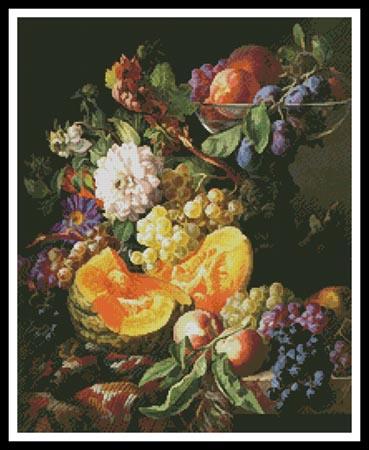 Peaches, Plums, Grapes and Melon  (Josef Lauer)