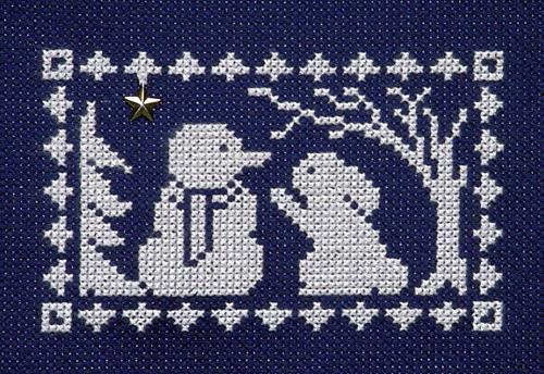 Winter Silhouette- Bunny Meets A Snowman