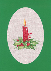 Candle - Green Christmas Cards by Sue Hill