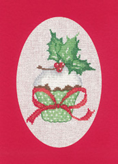 click here to view larger image of Cupcake - Red - Christmas Cards by Sue Hill (counted cross stitch kit)