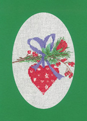 Heart - Green - Christmas Cards by Sue Hill