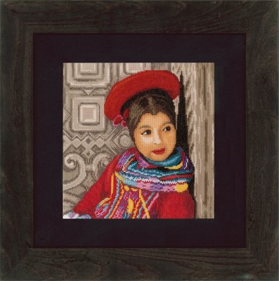 click here to view larger image of Peruvian Girl - 14ct Aida (counted cross stitch kit)